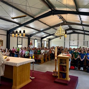 Biskup Gorski predvodio misu u Čučerju za hodočasnike na zagrebačkom zavjetnom hodočašću u Mariju Bistricu